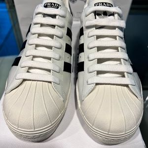 Prada Adidas Superstar White Black